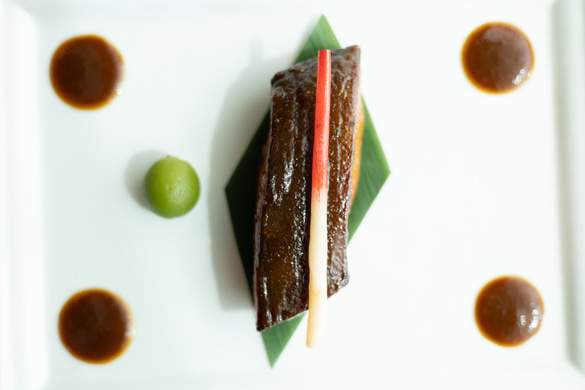 Crystal Cruises Crystal Symphony UMA UMA Nobu–Style Black Cod Black Cod Marinated in Saikyo Miso with Baby Peach and Young Ginger 3.jpg